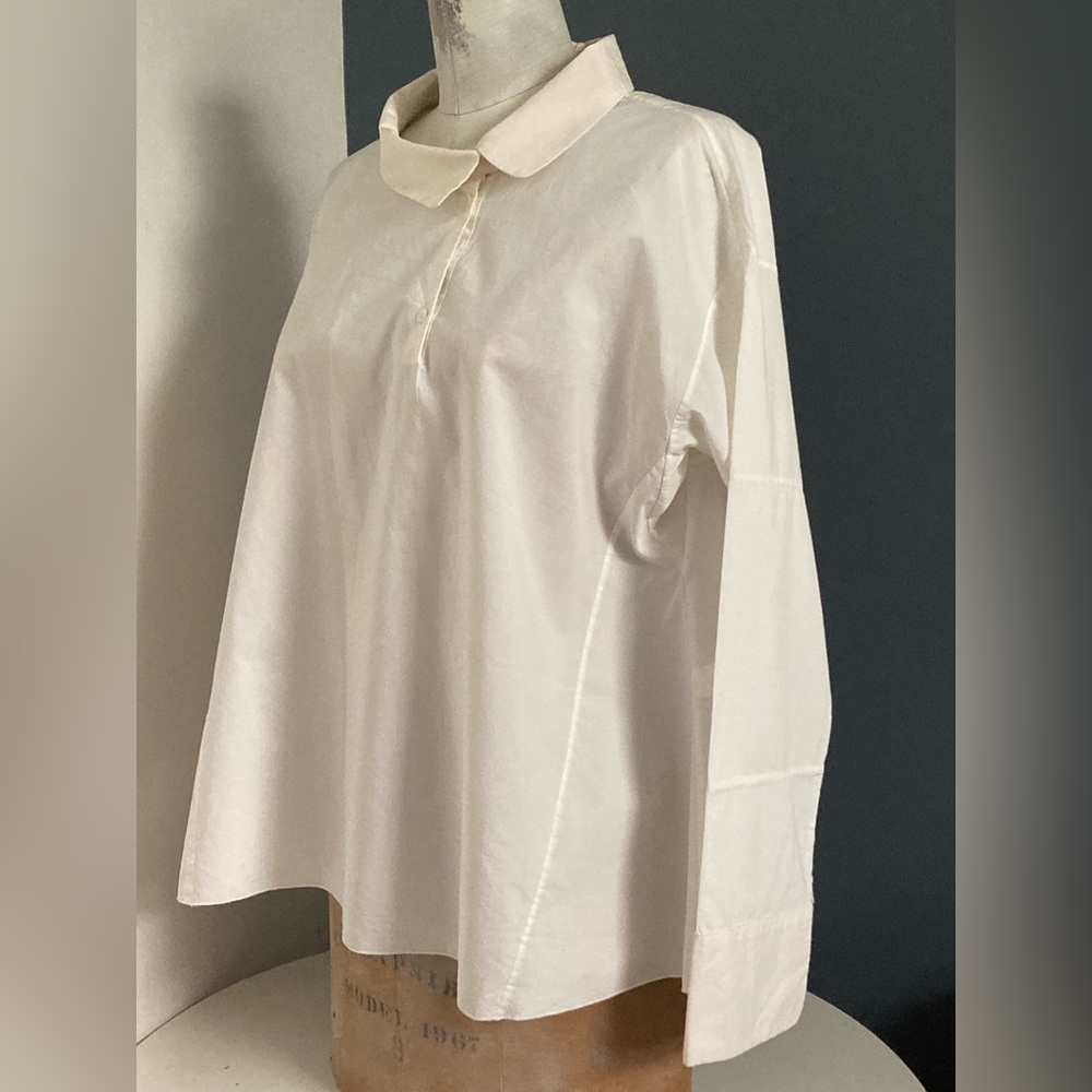 Marni asymmetrical white poplin blouse